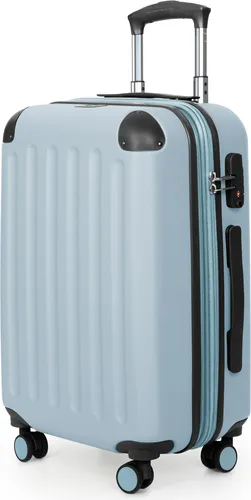Hauptstadtkoffer Hartschalen-Trolley Spree - Handgepäck mit TSA Schloss - Koffer in Pool Blue, 4 leichtlaufende Rollen, Volumenerweiterung von 34l auf 42l, ideal für Reisen, handgepäcktauglich und ergonomisch geformte Griffe.