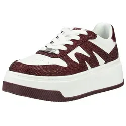 STEVE MADDEN Plateausneaker in Rot/Weiß - Sneaker aus Lederimitat/Textil mit 6 cm Blockabsatz, ideal für lässige Outfits und maximalen Komfort.