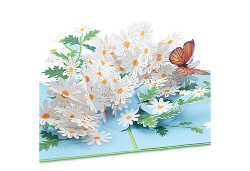 papercrush Geburtstagskarte Gänseblümchen mit Schmetterling Pop-Up Karte