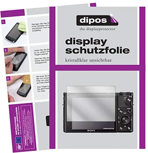 dipos I Schutzfolie klar kompatibel mit Sony RX100 VII Folie Displayschutzfolie