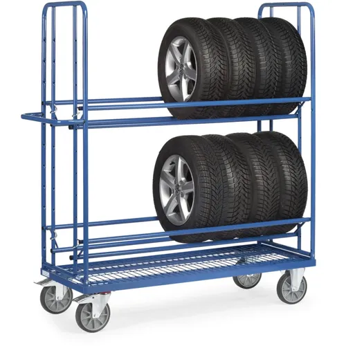 Fetra Reifenwagen 4596, 2 Etagen, Tragkraft 400kg - Robuster Reifenwagen mit 2 Etagen, variablen Reifenträgern und 400 kg Tragkraft. Ideal für Werkstätten und Garagen, Made in Germany.