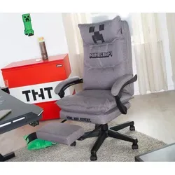 Minecraft Gaming-Stuhl - Gepolsterter Gaming Chair für Fans - Bürostuhl mit stufenloser Höhenverstellung, Wippmechanik und Beinstütze, ideal für Kinder, Jugendliche und Erwachsene, inspiriert von Minecraft.
