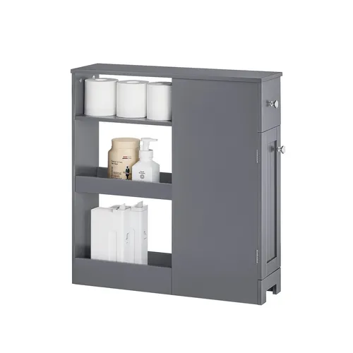 SoBuy Beistellwagen BZR106 - Nischenregal 20cm mit Rollen - Beistellwagen für Küche und Bad, platzsparend mit nur 20 cm Breite und praktischen Rollen für einfachen Transport.