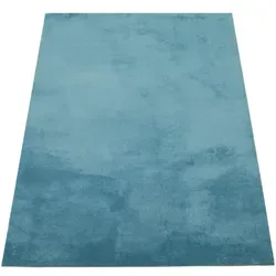 Paco Home Kurzflorteppich Türkis, 240x340 cm - Teppiche & Böden: Strapazierfähiger Kurzflorteppich aus 100% Polyester, ideal für Fußbodenheizung, pflegeleicht und in sanften Farben erhältlich.
