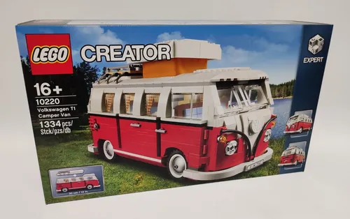 LEGO® 10220 Volkswagen T1 Campingbus - LEGO Set für kreative Köpfe ab 16 Jahren, neu und original verpackt, ideal für Sammler und Fans von klassischem Design.