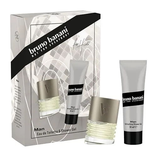 bruno banani Man Geschenkset mit Eau de Toilette und Duschgel mit fesselndem, aromatischem Männer-Duft, 30 ml und 50 ml