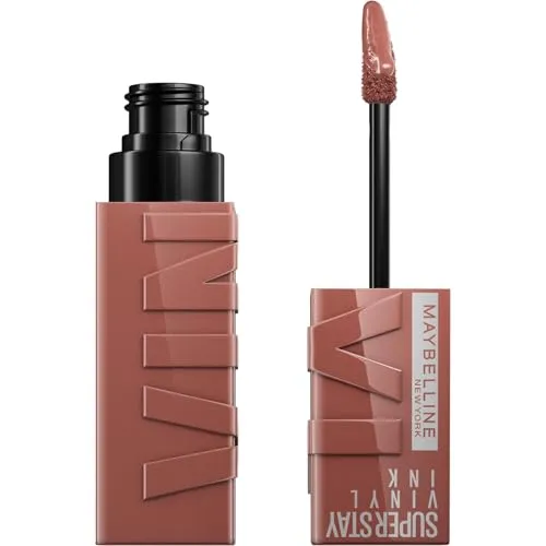 Maybelline New York Super Stay Vinyl Ink Flüssiger Lippenstift für 16H Halt & Glanz, Wischfeste & hochpigmentierte Farbe, Vinyl-Finish ohne Abfärben, Nuance: 120 Punchy, 4,2ml