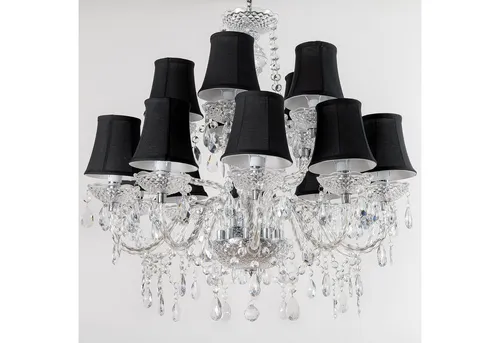 riess-ambiente Kronleuchter CRYSTAL XL 80cm klar - Eleganter 15-armiger Kronleuchter aus Acrylglas, ideal für Wohnzimmer. Höhenverstellbar und im Barock-Stil, schafft er eine luxuriöse Atmosphäre.