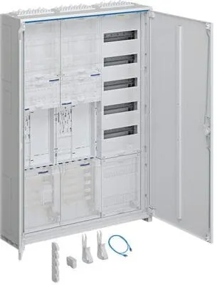 Hager ZB33ET225W1 Komplettschrank - Komplettschrank für Elektroinstallationen, 2 Zählerplätze, 63 A, IP44 Schutzart - ideal für sichere und flexible Montage im Innenbereich.