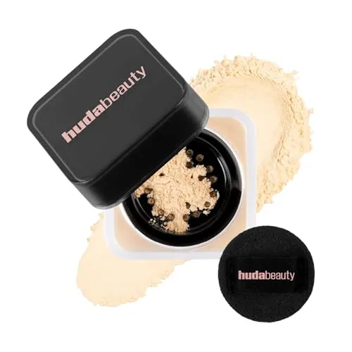 Huda Beauty Puder Baby Bake Mini Easy Bake Loose Powder - Puder für einen makellosen Teint mit Airbrush-Effekt, bis zu 16 Stunden Halt und mattierender, feuchtigkeitsspendender Formel – ideal für ein langanhaltendes, mattes Make-up!