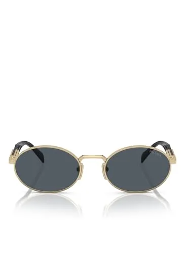 Prada PR65ZS Damen-Sonnenbrille – Elegantes goldenes Metall-Gestell - Sonnenbrillen, stylische Damen-Sonnenbrille mit schmalem Vollrand-Design und grauen Gläsern für einen modernen Look.