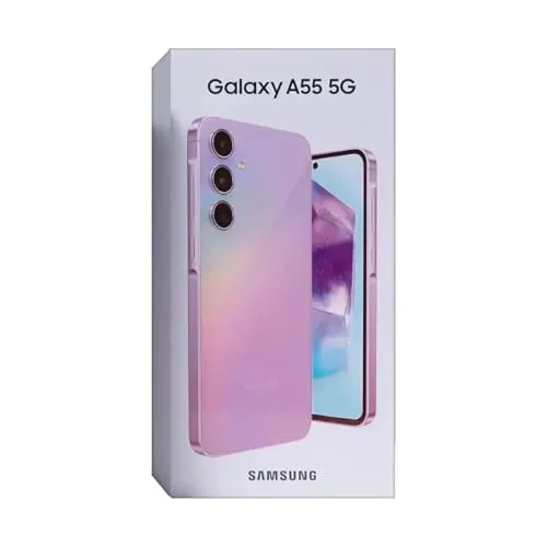 Samsung Galaxy A55 5G - 256GB Awesome Lilac Smartphone, 50MP Kamera, robustes Design und wasserfest für unvergessliche Momente