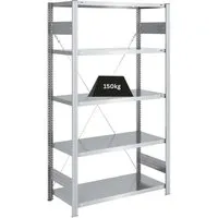 Proregal Schwerlastregal 100x200 cm - Stabil und Flexibel - Robustes Schwerlastregal aus verzinktem Stahl mit 5 höhenverstellbaren Fachböden. Traglast von 150kg pro Ebene, ideal für Werkstatt und Lager. Schneller Aufbau in wenigen Minuten.