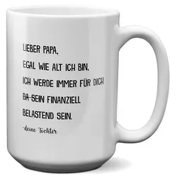 22Feels Tasse Papa Geschenk Vatertag von Tochter Vater Geburtstag Kaffeetasse Mann, Keramik, XL, Made In Germany, Spülmaschinenfest weiß