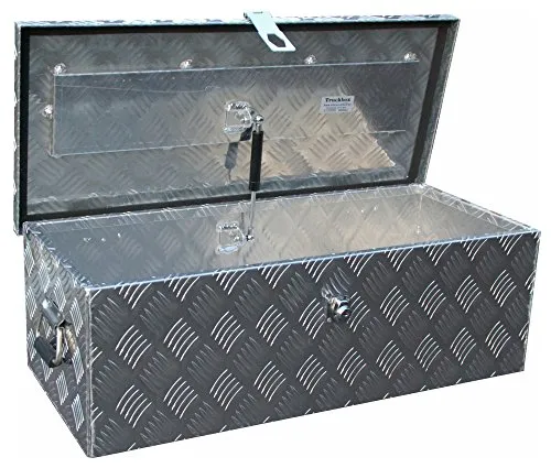 Truckbox D055 Werkzeugkasten - Robuste Deichselbox aus Aluminium - Werkzeugkästen aus Alu Riffelblech mit 57 Litern Volumen, ideal für den Transport von Werkzeugen und Ausrüstung. Leicht und langlebig, perfekt für Profis und Hobbyhandwerker.