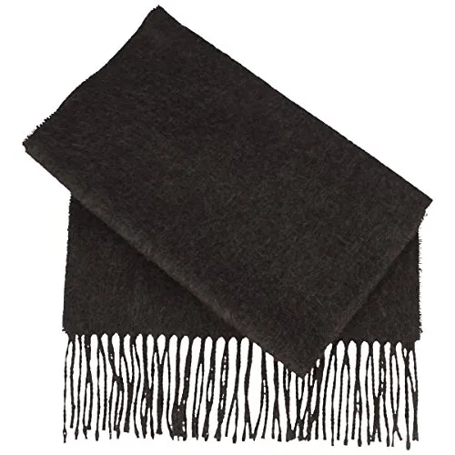 Breiter Cashmere Schal für Damen & Herren – 180 x 30 cm – Dunkelgrau mit trendigen Fransen - Vielseitiger Schal aus 100% Cashmere für jede Gelegenheit. Mit seinen trendigen Fransen und der optimalen Länge von 180 cm bietet er kuschelige Wärme und ist das perfekte Accessoire für den Herbst & Winter.