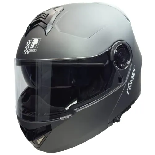 RO20056 Klapphelm mit integriertem Sonnenvisier - Motorradhelm in Größe S, mit kratzfestem Visier, werkzeugfreiem Visierwechsel und waschbarer Innenpolsterung für maximalen Komfort und Sicherheit.
