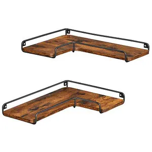 VASAGLE Eckregal, L-förmiges Wandregal 2er Set - Eckregale im Industrie-Design, platzsparend und stilvoll für jedes Zimmer. Perfekt für eine kreative Raumgestaltung.