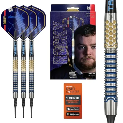 Target Darts Josh Rock Gen 1 Softdarts, 90% Tungsten Darts, Generation 1, 20G | Pixel Softdarts Set, Player Edition Darts mit schwarzen elektronischen Softdarts-Spitzen