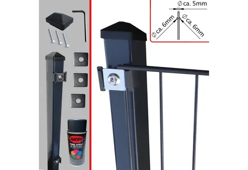 Fischer und Adamek Doppelstabmattenzaun Anthrazit 830 mm, Komplett Set - Zaunelemente aus verzinktem und pulverbeschichtetem Stahl, robust und langlebig, ideal für die Gestaltung von Garten und Grundstück.