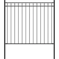 vidaXL Gartenzaun Stahl 1,7x0,8 m Schwarz - Gartenzäune: Stabiler und langlebiger Stahlzaun mit elegantem kreisförmigem Oberteil für optimale Privatsphäre und Sicherheit in Ihrem Garten.