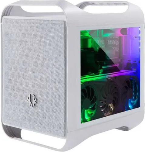 BitFenix Prodigy M 2022 Computer-Gehäuse Midi Tower Weiß - PC-Gehäuse für Micro ATX und Mini ITX Mainboards, mit Platz für High-End-Grafikkarten bis 339 mm und stylischem Tempered Glass Fenster.