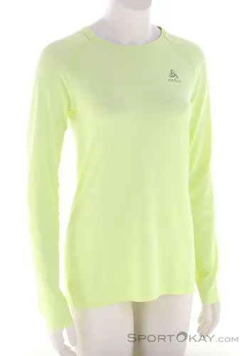 Odlo Damen Essential Seamless Longsleeve Laufshirt - Shadow Lime Melange - Shirts für Damen, nahtloses Design für maximalen Komfort, hervorragende Atmungsaktivität und Feuchtigkeitsregulierung für angenehme Läufe bei jedem Wetter.