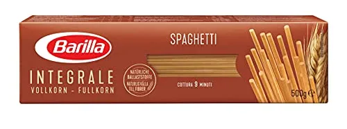 Barilla Pasta Integrale Spaghetti n.5 - Längliche Pasta aus Vollkorn-Hartweizen, reich an natürlichen Ballaststoffen und perfekt „al dente“ in nur 9 Minuten. Genießen Sie authentischen italienischen Geschmack mit Barilla!