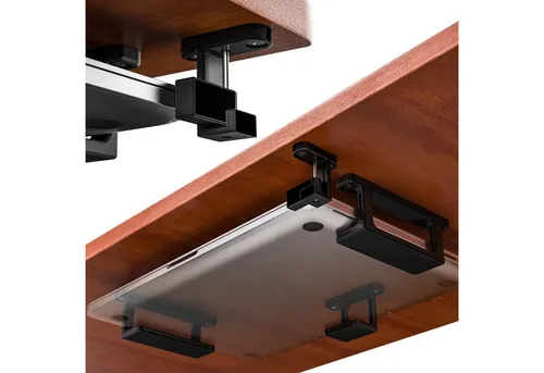Mobilefox Untertisch Halterung für Laptop mit Fallschutz - Laptop-Ständer für Notebooks bis 35 mm Höhe, platzsparend und sicher mit integriertem Rausfallschutz. Ideal für Regale und Tische, Made in Germany!