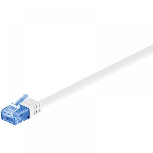 CAT 6a Netzwerkkabel, U/UTP, flach, weiß - Länge: 1,0 m