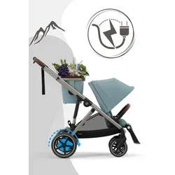 Cybex e-Gazelle S Kinderwagen mit E-Antrieb – Almond/Taupe - Kinderwagen für ab Geburt bis 4 Jahre, mit E-Antrieb für müheloses Fahren auf jedem Terrain und innovativer Wiegefunktion für sanfte Träume unterwegs.