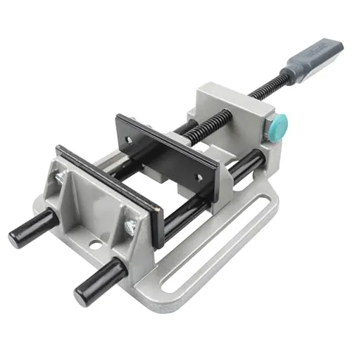 wolfcraft Universal-Schraubstock I 3410000 - Vielseitiger Schraubstock mit 100 mm Backenbreite - Hand-Bolzenschraubstöcke mit Schnellverstellung und V-Nuten für Rundmaterial, Spannkraft bis 300 kg, ideal für Bohrständer und Werkbänke.