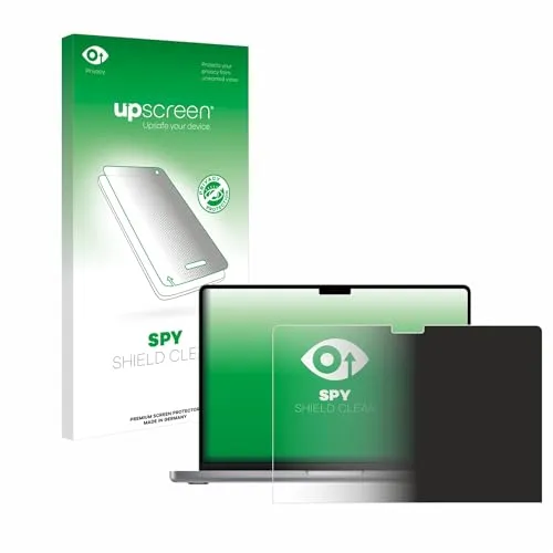 upscreen Anti-Spy Blickschutzfolie für Apple MacBook Pro 14" 2021 Made in Germany, Privacy Displayschutz-Folie [Sichtschutz, Blaulichtfilter]