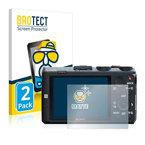 BROTECT Entspiegelungs-Schutzfolie für Sony Cyber-Shot DSC-HX60 (2 Stück) Matte Displayschutz-Folie, Anti-Reflex, Anti-Fingerprint