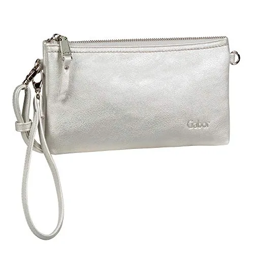 Gabor bags Emmy Damen Clutch - Elegante Abendtasche in Silber - Umhängetaschen: Schicke Clutch mit 2-Kammer-System, ideal für Partys und Abende, bietet Platz für alle Essentials und kann flexibel getragen werden.