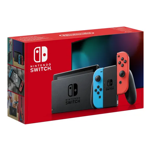 Nintendo Switch Konsole - Tragbare Spielkonsole mit 15,8 cm Bildschirm - Konsolen mit 32 GB Speicher, WiFi und bis zu 9 Stunden Akkulaufzeit für ein flexibles Spielerlebnis zu Hause oder unterwegs.
