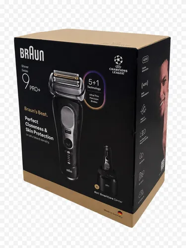 Braun Rasierapparate Series 9 PRO+ 9660cc - Folienrasierer für Herren mit 5+1 perfekt synchronisierten Elementen für eine gründliche und sanfte Rasur. Pro SensoAdapt-Technologie passt die Leistung automatisch an die Bartdichte an.