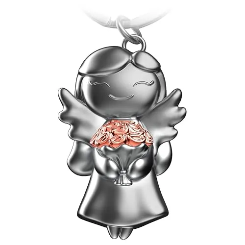 FABACH Schutzengel Schlüsselanhänger Star mit Blumen - Engel Glücksbringer Schlüsselanhänger Liebe - Abschiedsgeschenk Kollegin Schutzengel Glücksbringer - Abschied Geschenk Kollegen