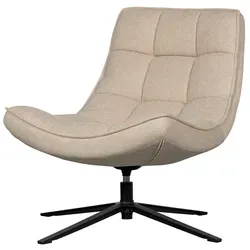 Drehsessel Maudi aus Webstoff, Natur - Sessel mit bequemer Drehfunktion, ideal für Wohnzimmer oder Büro – vereint Stil und Komfort für entspannte Momente.