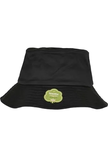 Flexfit Unisex Organic Cotton Bucket Hat – Schwarz, Einheitsgröße - Stylischer Bucket Hat aus 98% Bio-Baumwolle und 2% Elasthan. Ideal für Freizeit und Outdoor-Aktivitäten, bietet er Komfort und eine perfekte Passform.