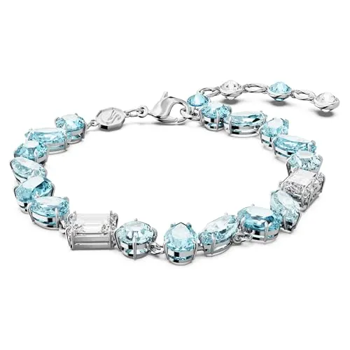 Swarovski Gema Armband - Blaues Rhodiniertes Damenarmband mit Kristallen - Armbänder für Damen: Stilvolles Gema Armband mit eisblauen Swarovski Kristallen, das jedem Outfit glamourösen Glanz verleiht. Maße: 17-20 cm, ideal zum Kombinieren!