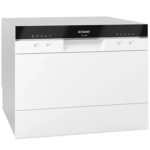 Bomann® Mini Geschirrspüler TSG 7405 | Kompakte Spülmaschine für kleine Küchen - Geschirrspüler für kleine Küchen und Camping, energieeffizient mit Platz für 6 Maßgedecke und 5 Programme für optimale Reinigung.