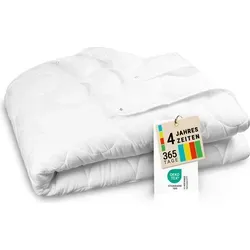 4-Jahreszeiten Bettdecke 155x220 cm - Kuschelige Steppdecke mit Druckknöpfen - Bettdecken für Schlaf- und Gästezimmer, atmungsaktiv und allergikergeeignet. Waschbar bis 60°C für einfache Pflege und erholsamen Schlaf!