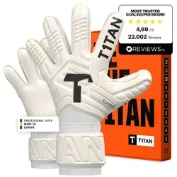T1TAN Classic 1.0 White-Out - Torwarthandschuhe ohne Fingerschutz - Größe 9 - Hochwertige Torwarthandschuhe mit starkem Grip für optimale Ballkontrolle. Der bewährte Flat Cut sorgt für einfache Fangtechnik und die abriebfesten Materialien garantieren Langlebigkeit. Ideal für Training und Spiel.