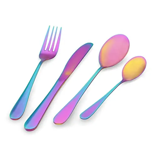 Pintinox Prima Collection Besteckset Dream, Edelstahl, Rainbow - 24-teiliges Besteckset für 6 Personen in vier eleganten Farben, inkl. Geschenkbox. Hochwertiger Edelstahl, spülmaschinenfest und rostfrei – ideal für jeden Anlass.