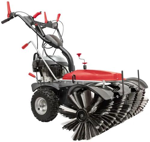 scheppach Kehrmaschine SC2200PE - 3-in-1 mit 70l Sammelbehälter und 105cm Schneeschild, leistungsstarker 4,9 PS Motor und Elektro-Start für müheloses Arbeiten
