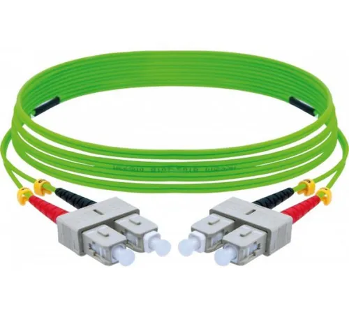 Exertis Connect LWL Patchkabel HD, 50/125 µm, OM5-Faser, SC Duplex Stecker/Stecker, UPC, lindgrün, 2,0 m