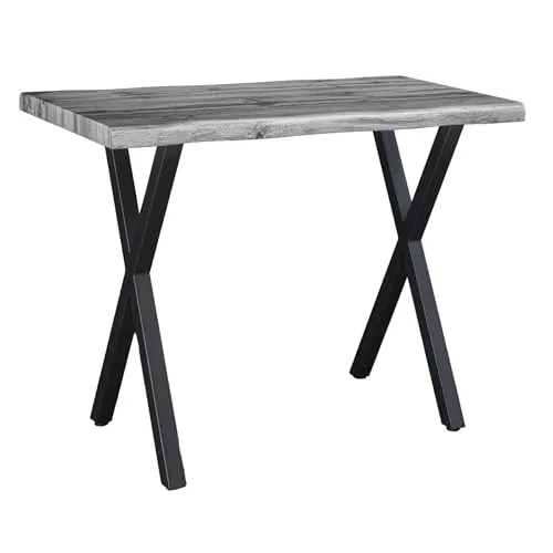 Riess-Ambiente Bartisch WILD 120cm – Graues Wildeichen-Design mit schwarzem Metallgestell - Stylischer Bartisch WILD in grauer Wildeichen-Optik, robustes X-Gestell aus pulverbeschichtetem Metall, höhenverstellbare Füße für optimale Stabilität – ideal für gesellige Runden.