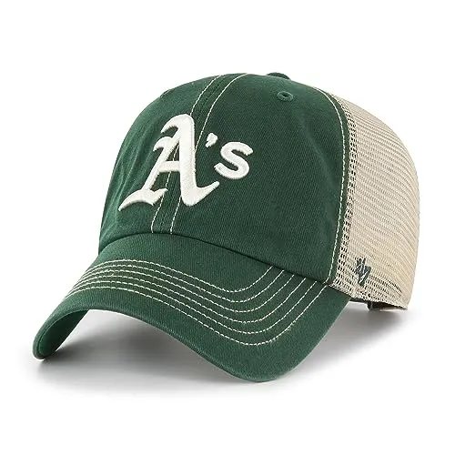 Brand Trucker Vintage Cap - TRAWLER Oakland Athletics 47 - Hüte & Mützen, stylische Trucker Cap im Celtic Green Design für Herren, perfekt für Freizeit und Sport im Sommer.