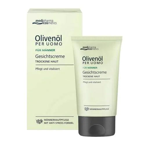 Olivenöl Per Uomo Gesichtscreme 50 ml - Medizinische Körperpflege mit hochwertigem Olivenöl, ideal für die Männerhaut - spendet Feuchtigkeit und schützt vor Umwelteinflüssen.